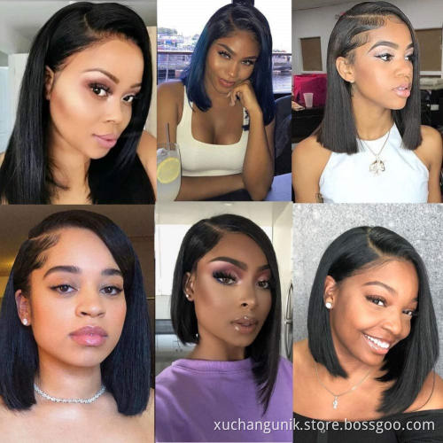 Top Quality 10A Grade Natural Color Raw Unprocessed Cuticle Aligned 100% Virgin Brazilian Hair Bob Wigs Human Hair Full Lace Wig